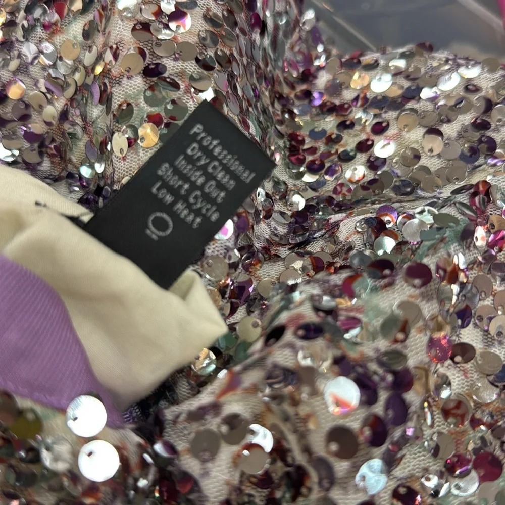 NWT J. Crew Skirt MINI faux wrap skirt silver purple‎ sequins side zipper Tag:6